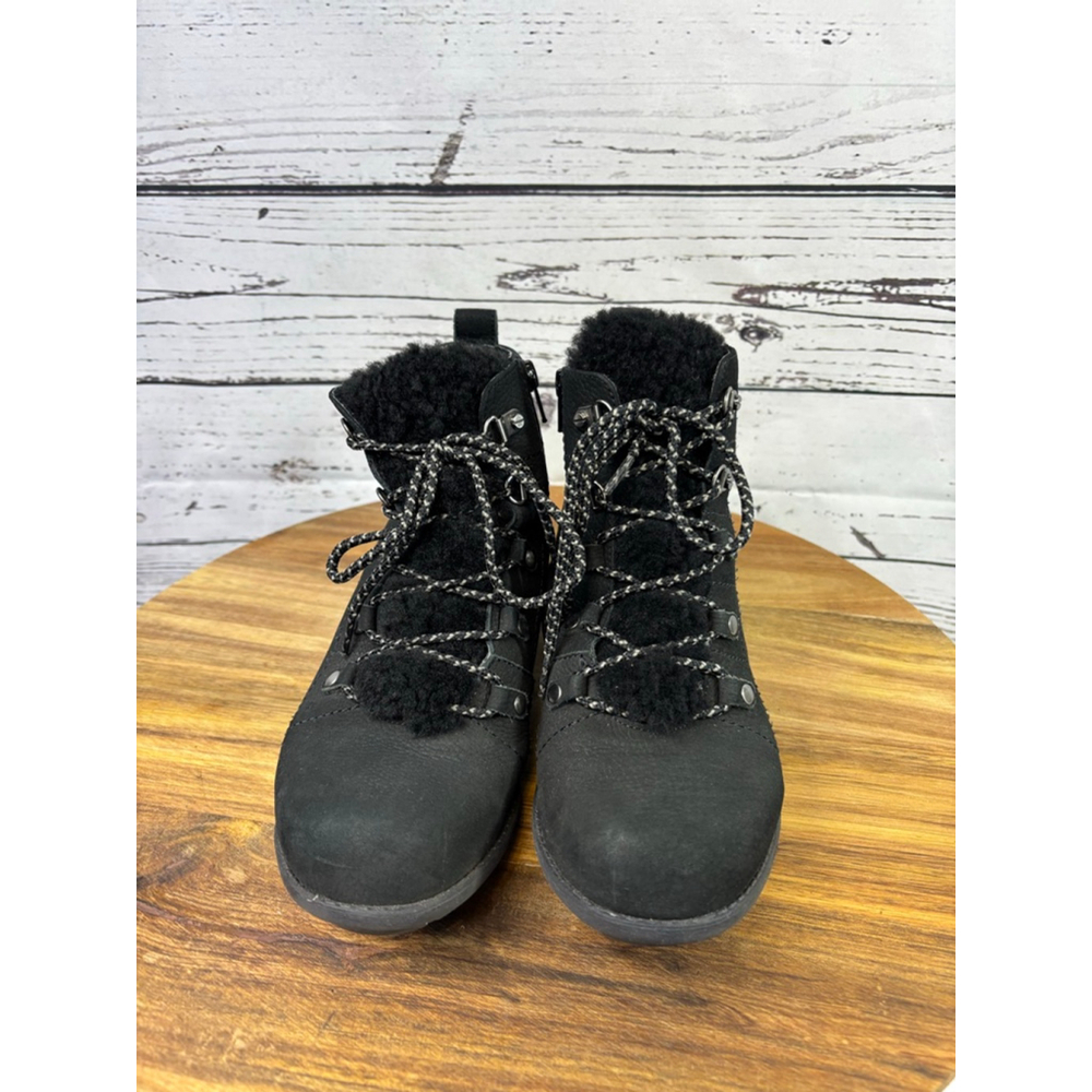Women's ABEO Valorie Black Leather Ankle Boots & Booties 8N